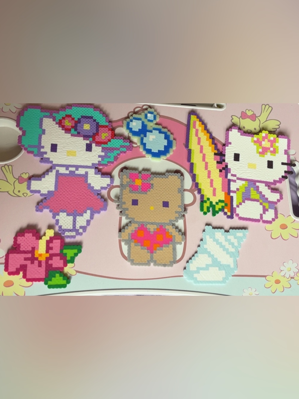 Hello Kitty Tropical Perler Pack - Handmade